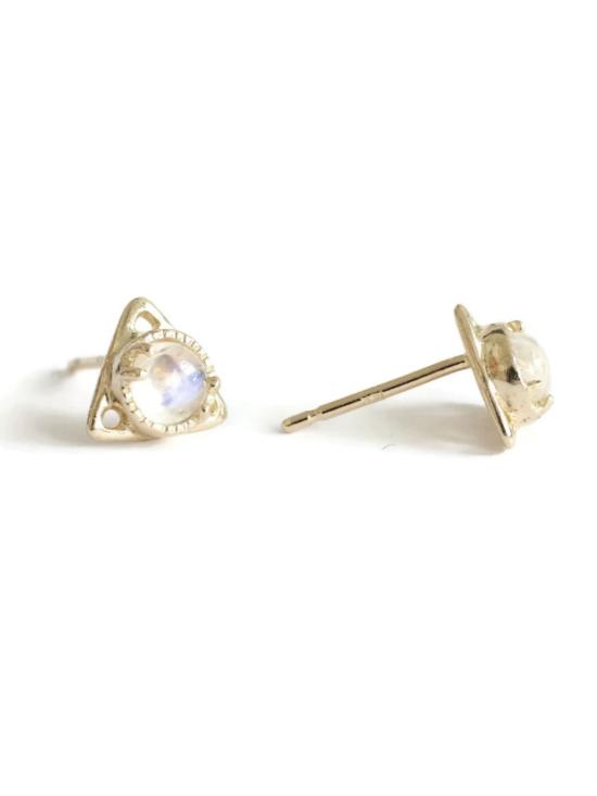  Linn 이어링 Good Change Triangle Moon Studs 14k 옐로우 골드 - OTHER BRANDS