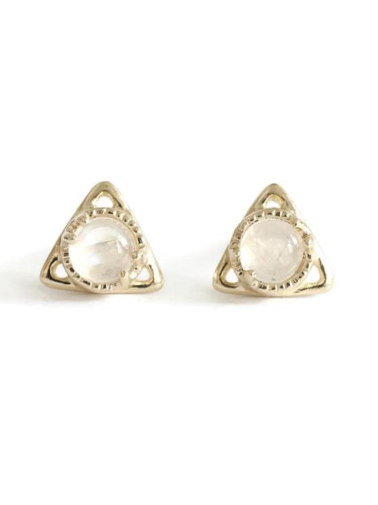  Linn 이어링 Good Change Triangle Moon Studs 14k 옐로우 골드 - OTHER BRANDS