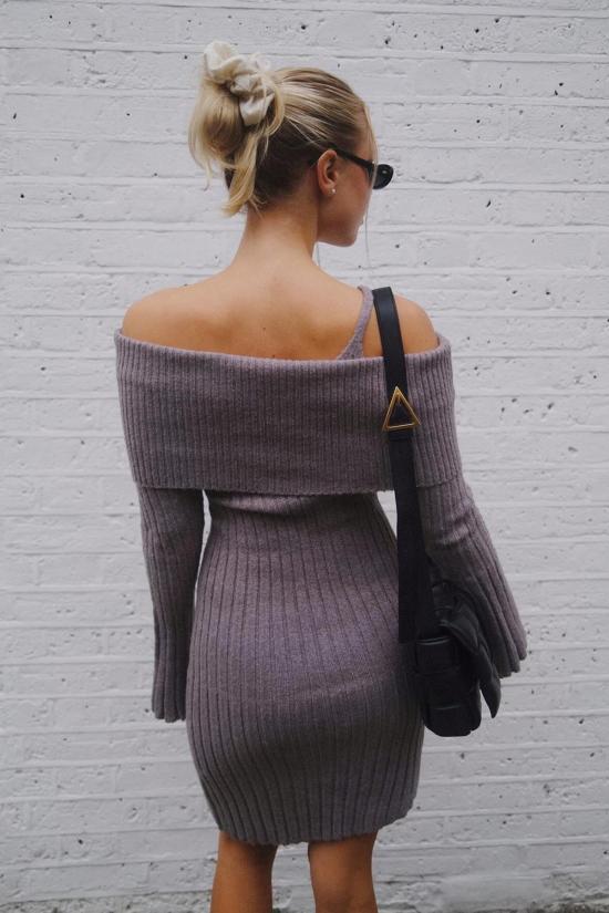  하우스오브써니 숏 원피스 하우스 오브 서니 청키 리브 드레스 스쿨 그레이 - HOUSE OF SUNNY