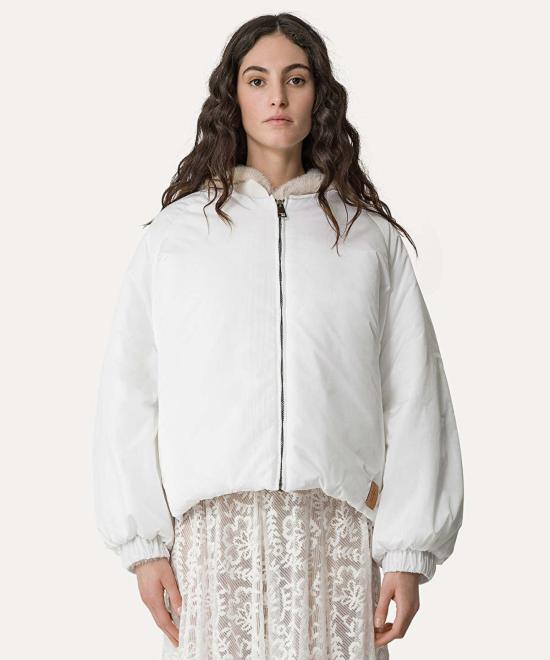  포르테포르테 봄버 자켓 포르테 포르테 패딩 나일론 니트 엣지 봄버 아이보리