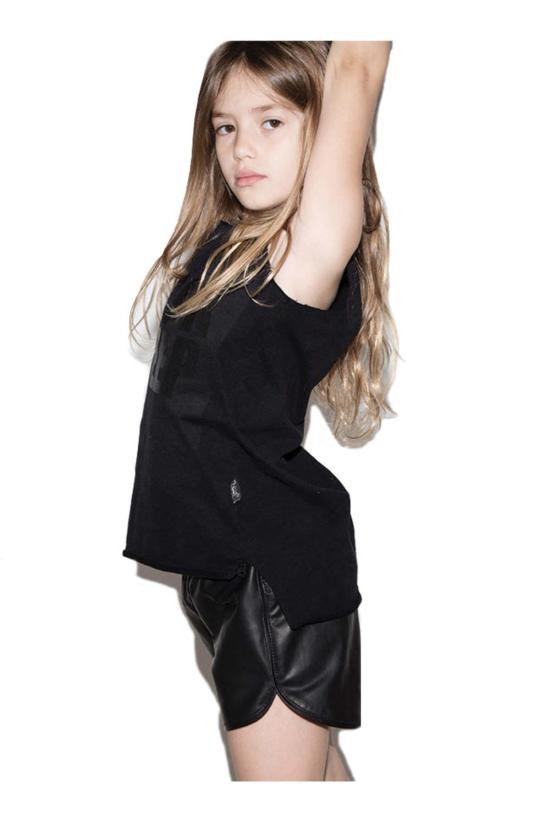  [키즈] 누누누 쇼츠/버뮤다 키즈  가죽 체육복 반바지 블랙