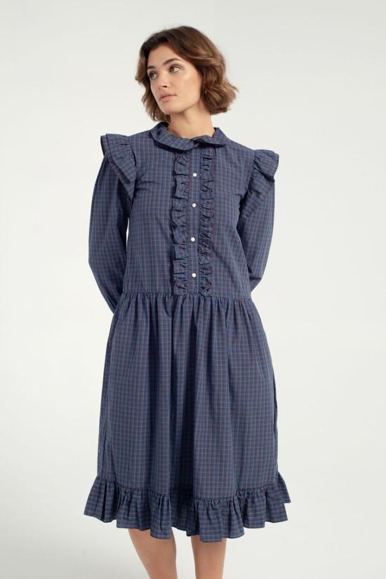  BATSHEVA 숏 원피스 Batsheva 긴팔 클로드 드레스 다르마리스코타 타탄