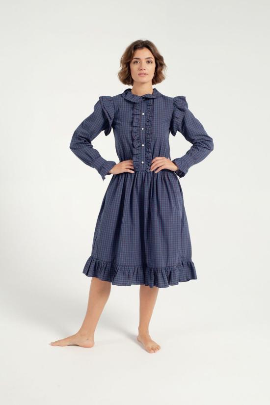  BATSHEVA 숏 원피스 Batsheva 긴팔 클로드 드레스 다르마리스코타 타탄 - OTHER BRANDS