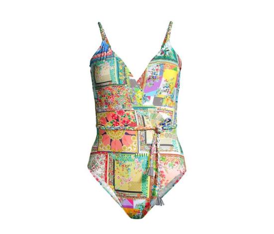  조니 와스 원피스 수영복 Johnny Was Fleur 브레이디드 랩 수영복 멀티컬러
