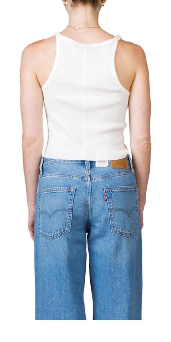  에태르네 민소매 티셔츠 에테르네 크롭드 리브 탱크 아이보리 - ETERNE