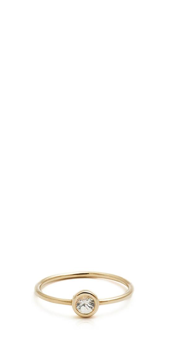  로렌 스튜어트 반지 라운드 컷 베젤 링