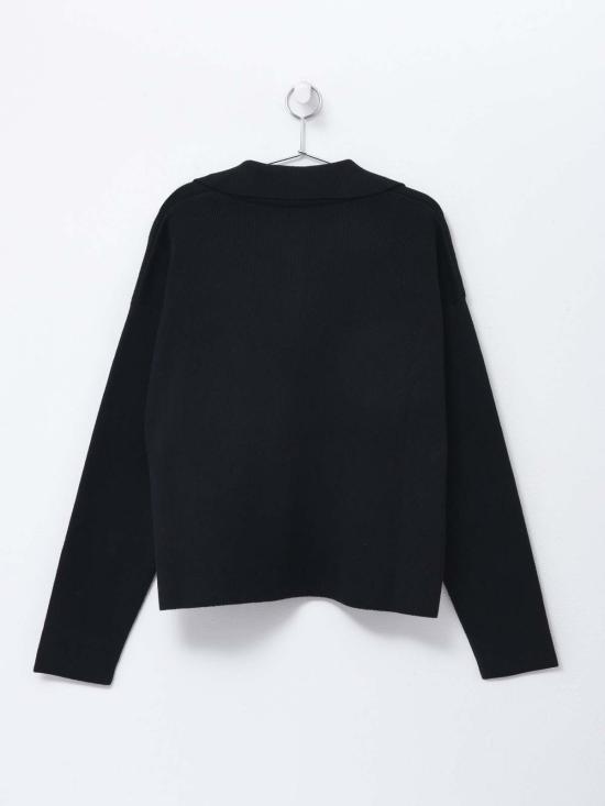  아미 스웨터 레드 ADC 폴로 블랙 - AMI