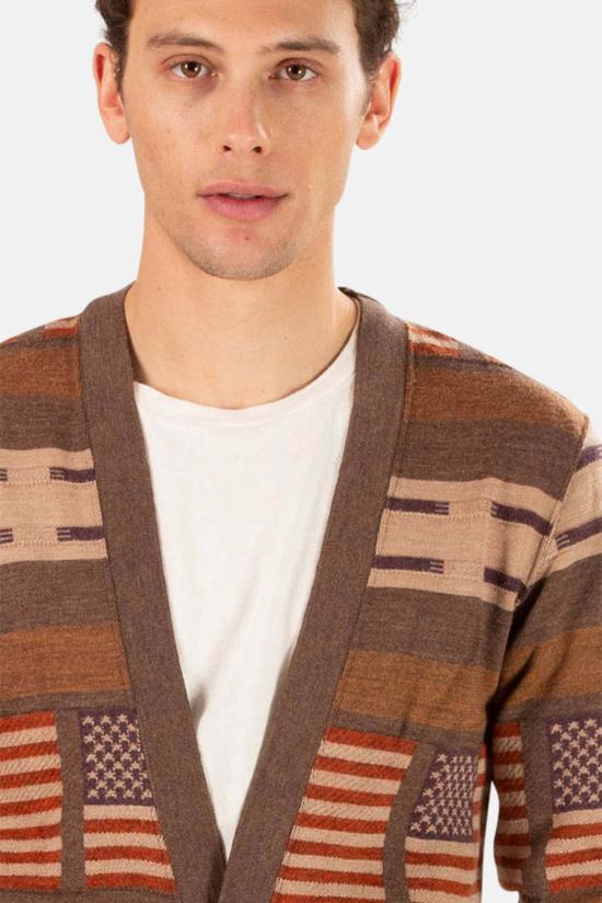  Remi Relief 가디건 레미 릴리프 울 네이티브 보더 카디건 브라운 - OTHER BRANDS