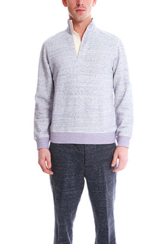  Blue&Cream 긴팔 셔츠 블루&크림 팝 칼라 탑 라벤더