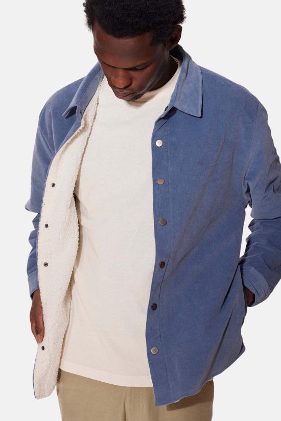  Blue&Cream 긴팔 셔츠 블루&크림 베스트 셰르파 오버 블루/크림 - BLUE&CREAM