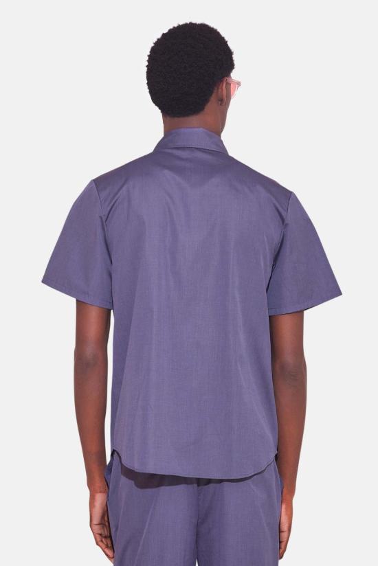  Blue&Cream 반팔 셔츠 블루&크림 팝린 반팔 버튼다운 차콜 마이크로 스트라이프 - BLUE&CREAM