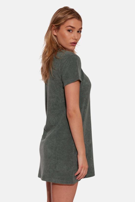  더 타일 클럽 숏 원피스 타일 클럽 테리 티 드레스 그린 - THE TILE CLUB