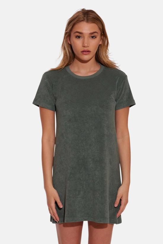  더 타일 클럽 숏 원피스 타일 클럽 테리 티 드레스 그린