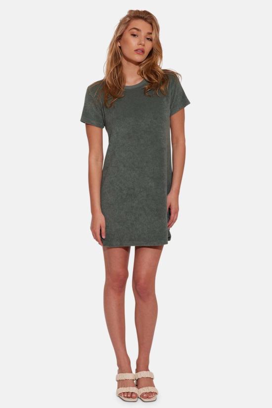  더 타일 클럽 숏 원피스 타일 클럽 테리 티 드레스 그린 - THE TILE CLUB