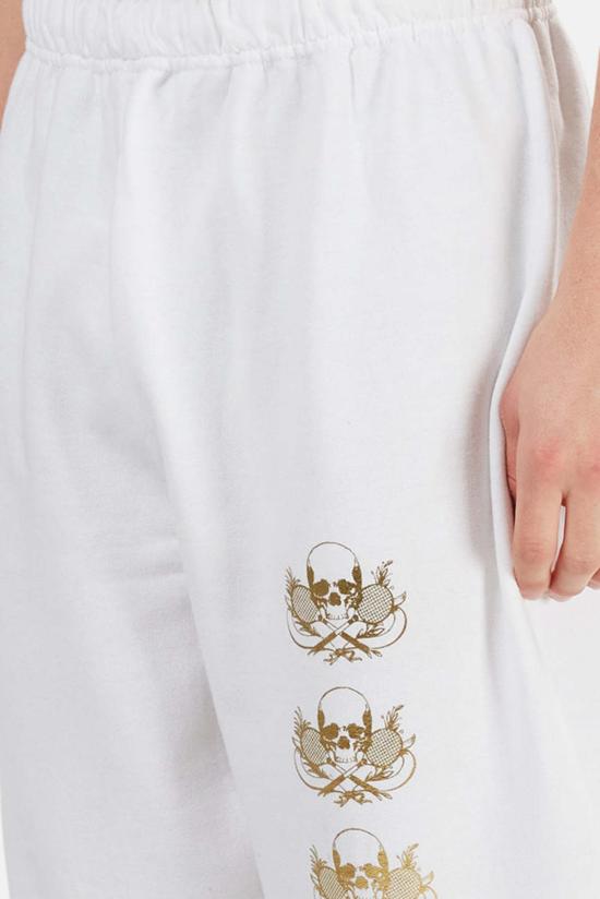  블루&크림 트레이닝/조거 팬츠 포에버 스컬 스웨트팬츠 화이트 - BLUE&CREAM