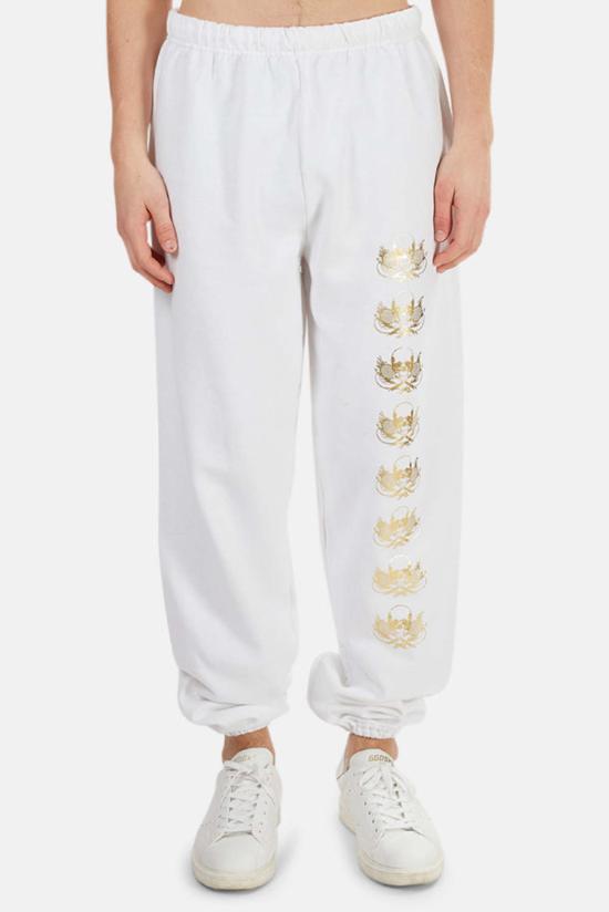  블루&크림 트레이닝/조거 팬츠 포에버 스컬 스웨트팬츠 화이트