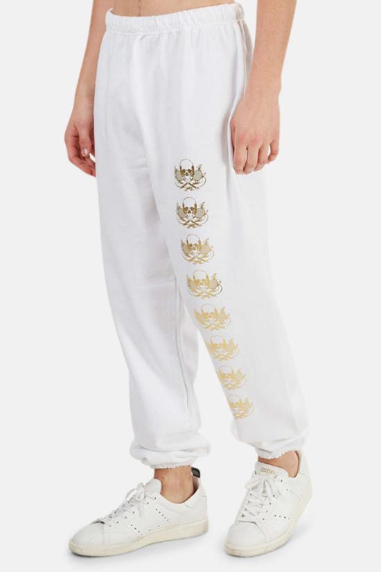  블루&크림 트레이닝/조거 팬츠 포에버 스컬 스웨트팬츠 화이트 - BLUE&CREAM