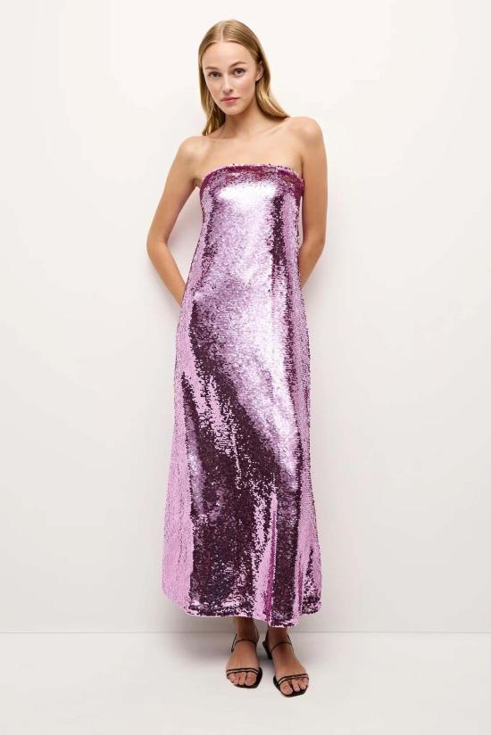  마리 올리버 롱 원피스 날로니 드레스 바이올렛