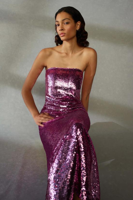  마리 올리버 롱 원피스 날로니 드레스 바이올렛 - MARIE OLIVER