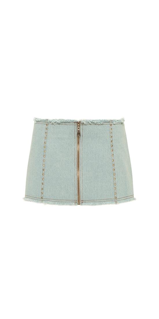  SIEDRÉS 데님 스커트 SiedrÉs Loran Crystal Embellished Denim 미니 스커트 라이트 블루