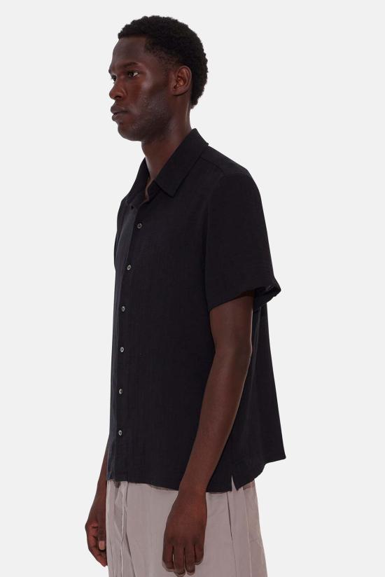  Blue&Cream 반팔 셔츠 블루&크림 거즈 반팔 버튼다운 블랙 - BLUE&CREAM