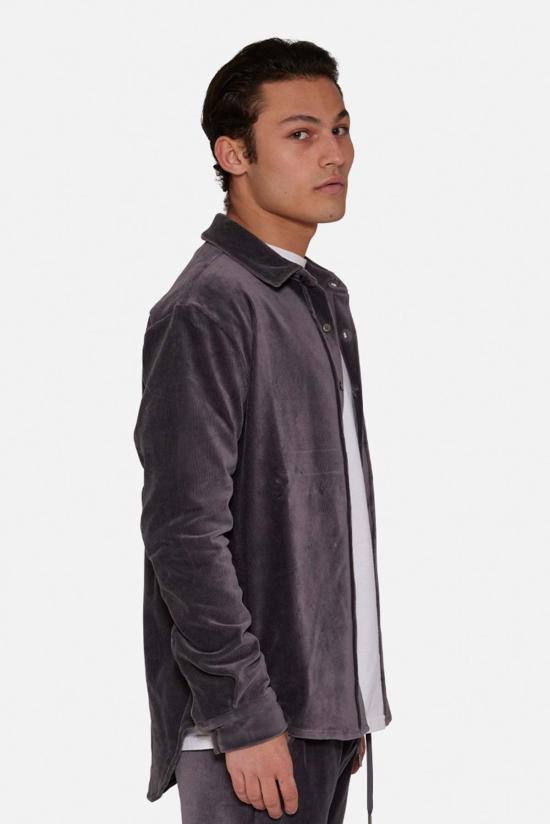  Blue&Cream 긴팔 셔츠 블루&크림 마이크로 코드 벨루어  차콜 - BLUE&CREAM