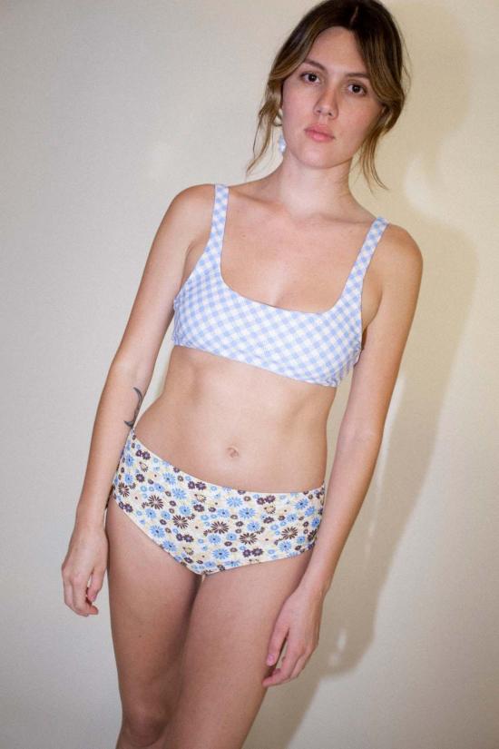  넘버 식스 비키니 수영복 No.6 우르술라 비키니 탑 파우더 블루 깅엄