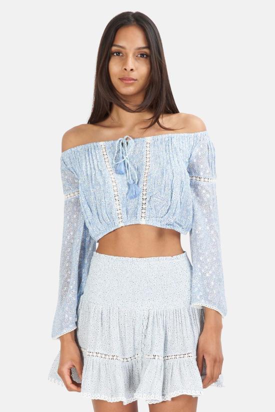  선데이 세인트 트로페즈 민소매 티셔츠 선데이 생트로페 방돌 플라워 탑 아주르