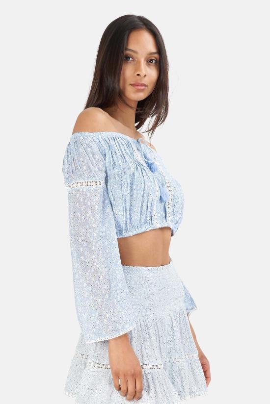  선데이 세인트 트로페즈 민소매 티셔츠 선데이 생트로페 방돌 플라워 탑 아주르 - SUNDAY SAINT-TROPEZ