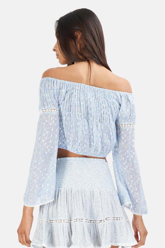  선데이 세인트 트로페즈 민소매 티셔츠 선데이 생트로페 방돌 플라워 탑 아주르 - SUNDAY SAINT-TROPEZ