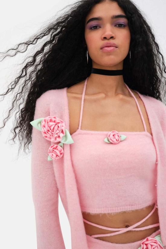  포러브앤레몬스 민소매 티셔츠 For Love & Lemons 사바나 탱크탑 핑크