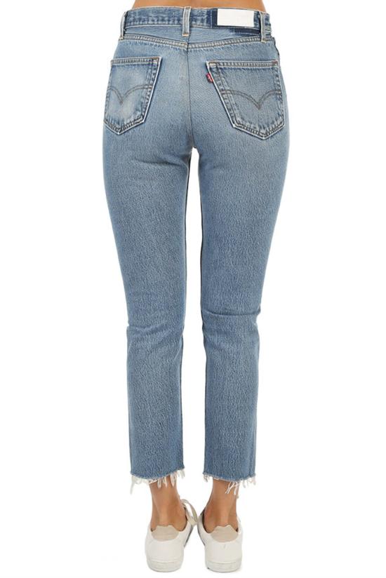  리던 데님 팬츠 리/던 하이 라이즈 앵클 크롭 진 인디고 - RE/DONE