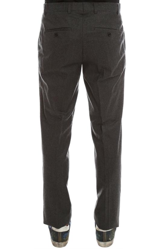  사이먼 스퍼 스트레이트 팬츠 Simon Spurr 워스티드 울 팬츠 차콜 - SIMON SPURR