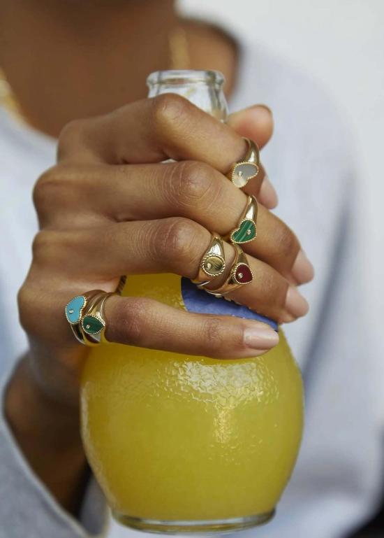  이본 레옹 반지 Yvonne Leon Baby Chevalire Ovale 링 골드/Jaune