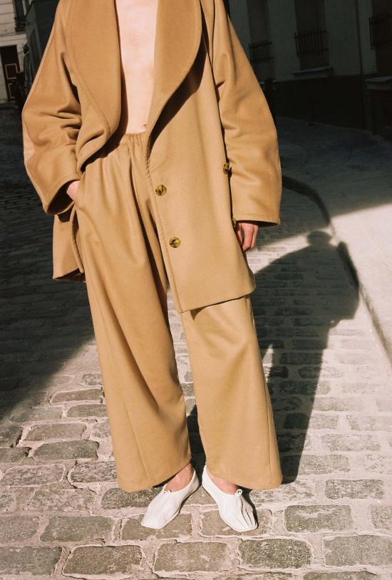  다두라 스트레이트 팬츠 다투라 캐시미어 울 주도 팬츠 캐멀