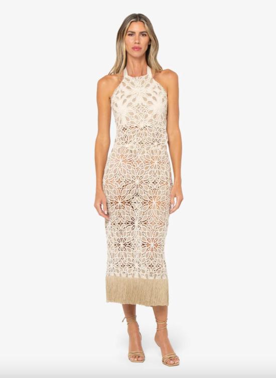  제이비큐 민소매 티셔츠 JBQ 시리 레이스 마크라메 탑 토프 - JBQ