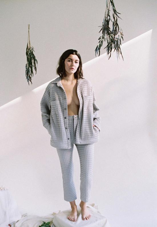  Aniela Parys 스트레이트 팬츠 칼립소 와플 팬츠 내추럴 - OTHER BRANDS