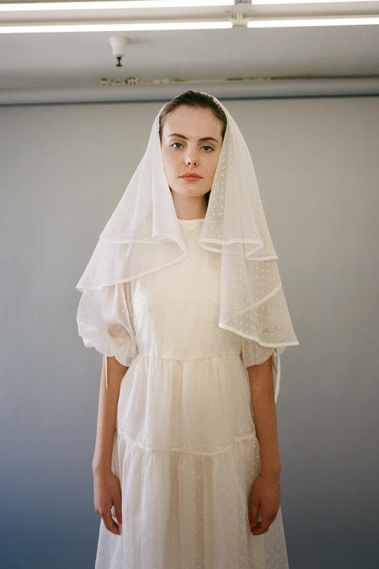  케이코 롱 원피스 Kk Co Hus 오간자 드레스 아이스 도트 - KKCO