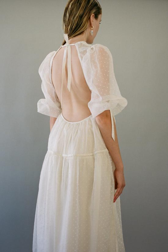  케이코 롱 원피스 Kk Co Hus 오간자 드레스 아이스 도트 - KKCO