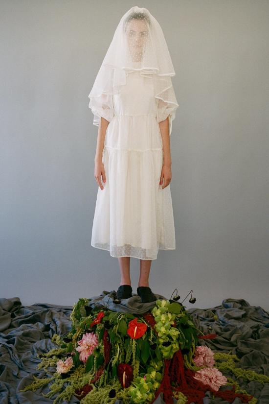  케이코 롱 원피스 Kk Co Hus 오간자 드레스 아이스 도트 - KKCO