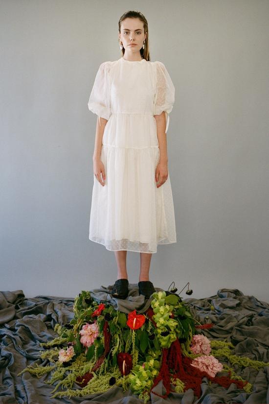  케이코 롱 원피스 Kk Co Hus 오간자 드레스 아이스 도트