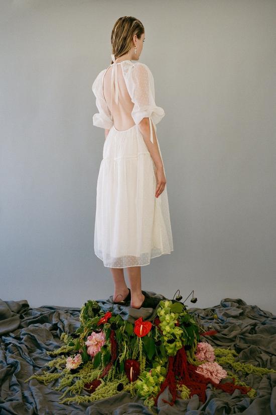  케이코 롱 원피스 Kk Co Hus 오간자 드레스 아이스 도트 - KKCO