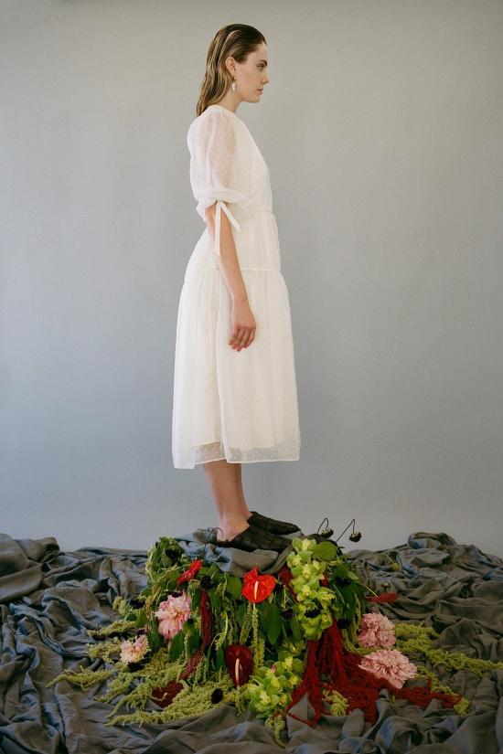  케이코 롱 원피스 Kk Co Hus 오간자 드레스 아이스 도트 - KKCO