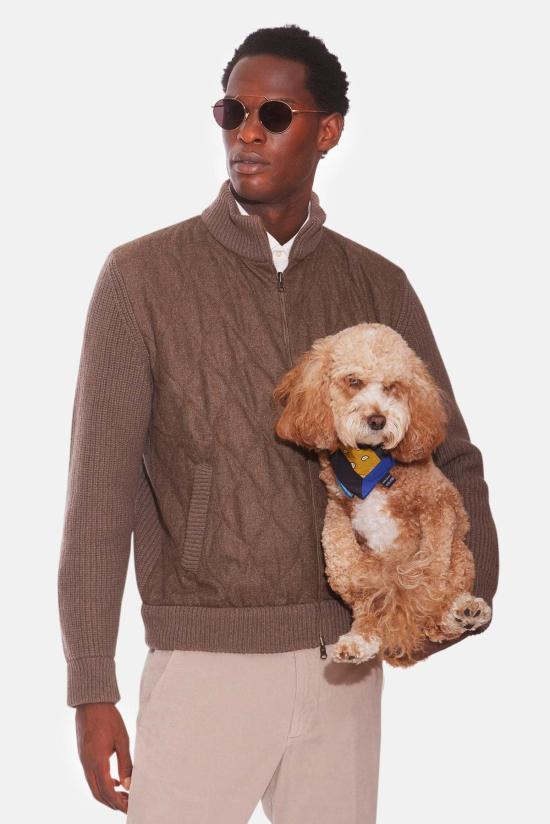  볼리올리 가디건 Boglioli 메리노 울 지퍼 카디건 브라운 - BOGLIOLI