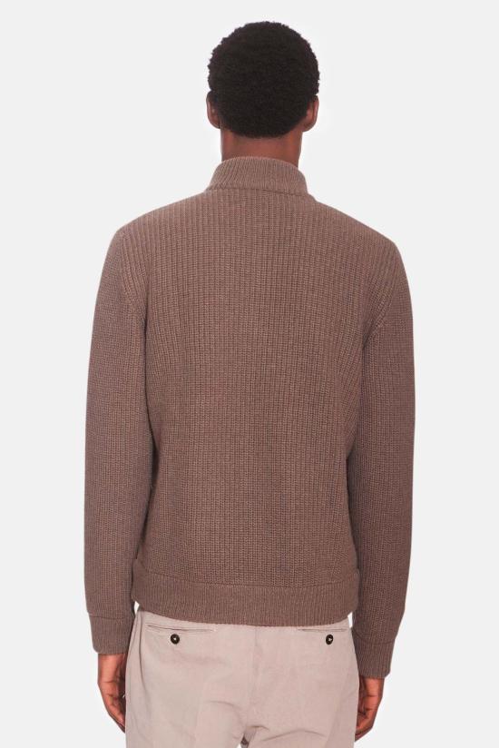  볼리올리 가디건 Boglioli 메리노 울 지퍼 카디건 브라운 - BOGLIOLI