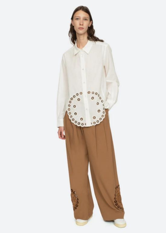  씨뉴욕 스트레이트 팬츠 씨 나이 아라벨라 팬츠 캐멀 - SEA NY