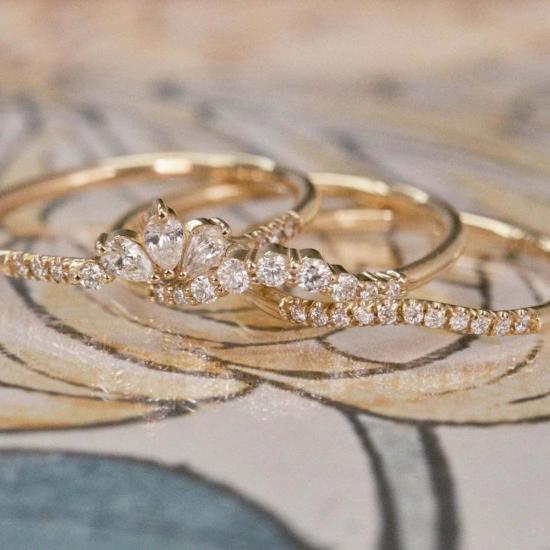  제니 권 디자인스 반지 제니 권 디자인 다이아몬드 스프링클 아치 링 멀티 - JENNIE KWON DESIGNS