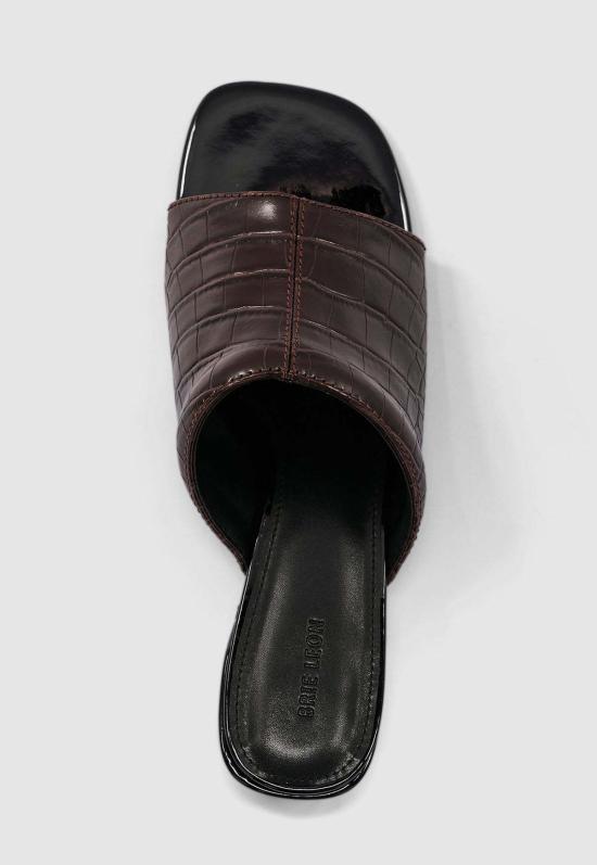  BRIE LEON 뮬/슬리퍼 브리 레온 카밀 뮬스 브루넷 크록 - OTHER BRANDS