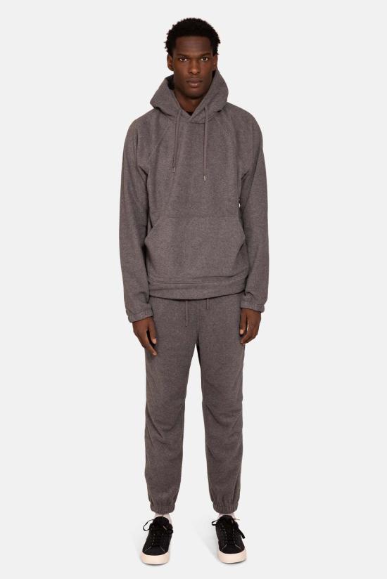  Blue&Cream 후드 티셔츠 블루&크림 폴라 플리스 후드 티셔츠 미드 그레이 - BLUE&CREAM