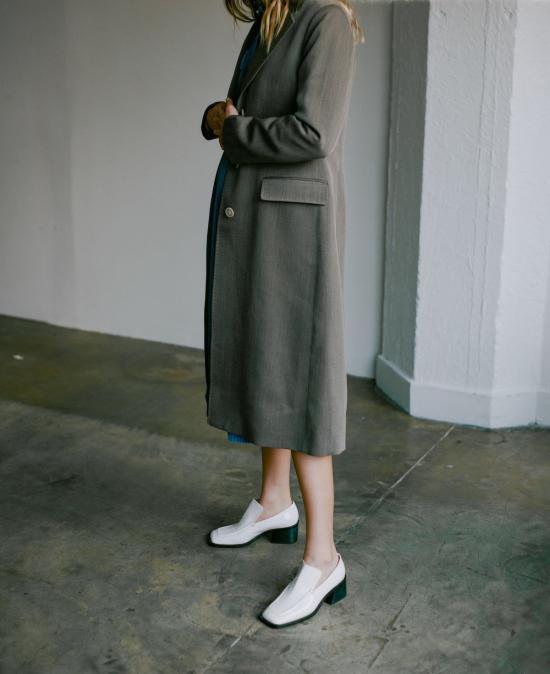  Suzanne Rae 뮬/슬리퍼 수잔 레이 와이드 토  화이트 - SUZANNE RAE